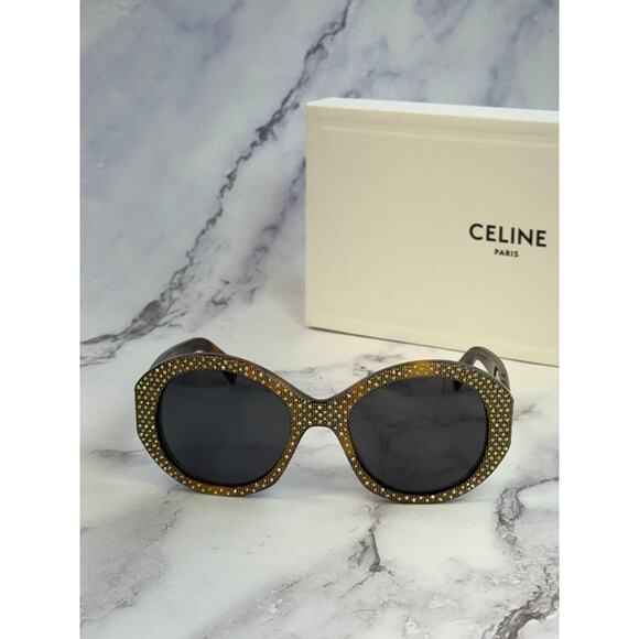 NEW Celine CL4240IS Brown Crystal Embellished Sunglasses $1050 - Picture 12 of 14